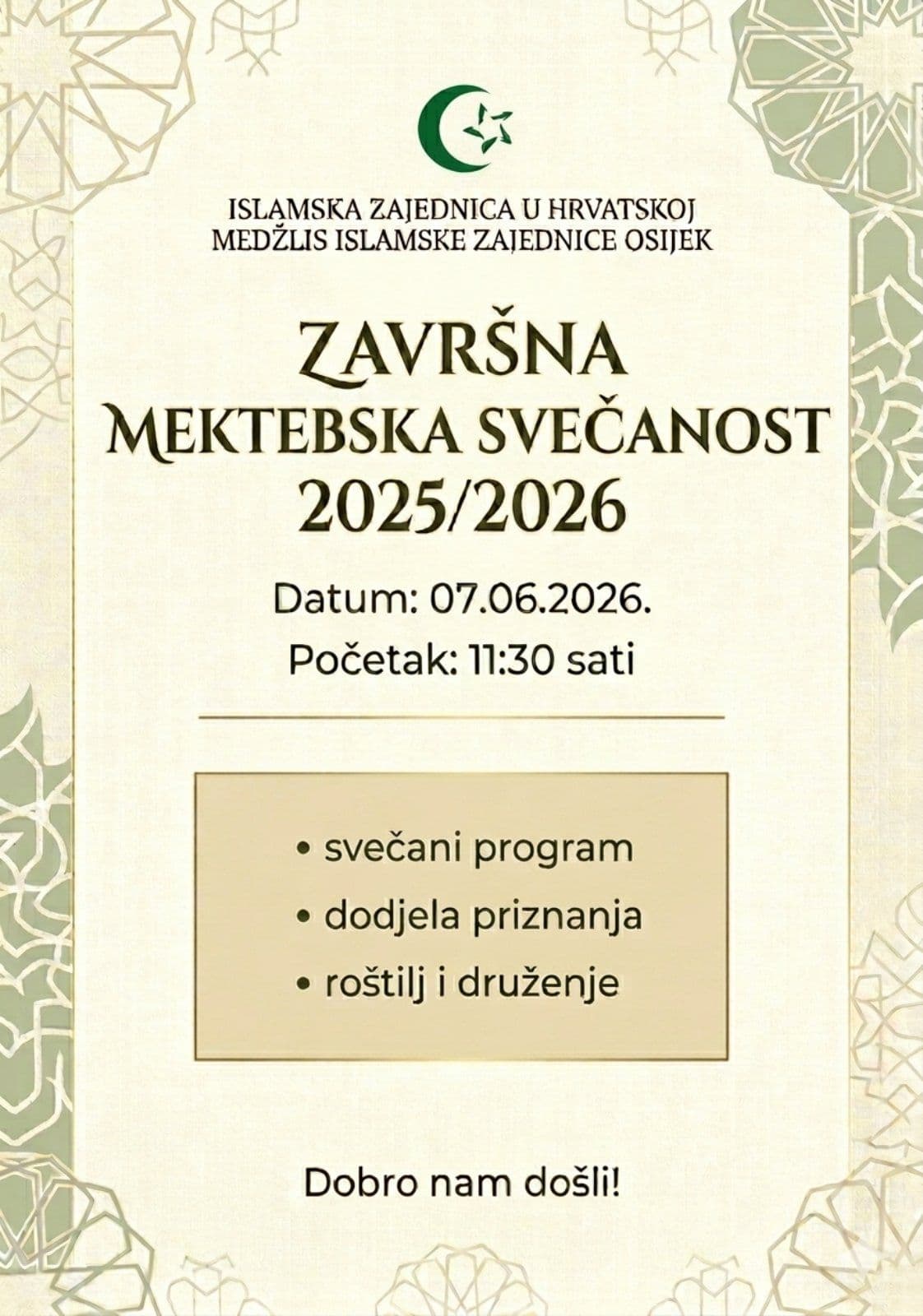 Završna mektebska svečanost MIZ Osijek